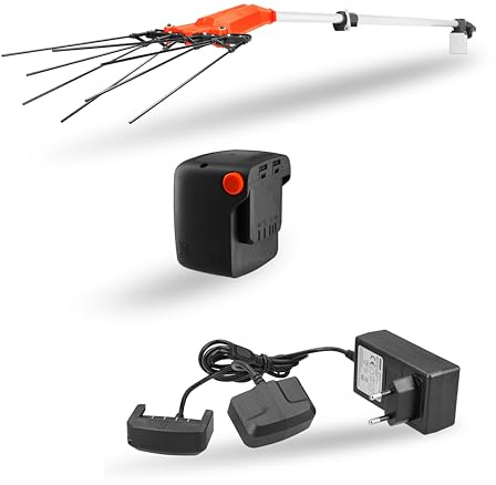 STOCKER - Kit Abbacchiatore Telescopico Magma E-51 21V con Batteria 4Ah e Caricabatterie Doppio - Raccolta Olive Professionale Fino a 4,5m - Garanzia Estesa