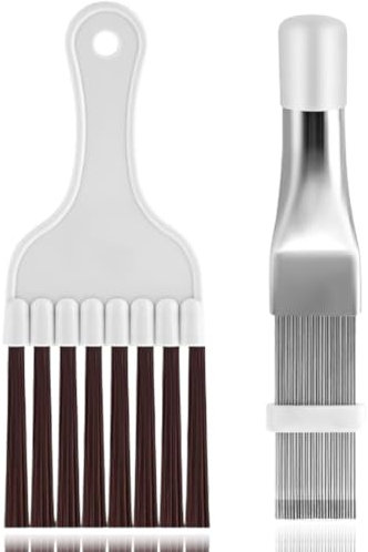 2 Pièces Brosse de Nettoyage de Climatiseur,Peigne D'aileron de Climatiseur de Peigne de Condensateur,Outil de Nettoyage des Ailettes de Radiateur en Acier Inoxydable,pour Le Nettoyage