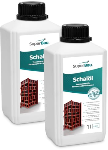 Superbau Schalöl 2L (≈10m²) Trennmittel Beton, Schalungsöl für Formen und Schalungen aus Metall, Holz, OSB-Platten Kunststoff, begrenzt die Haftung von Beton, Mörtel & Kleber Schutz von Baumaschinen