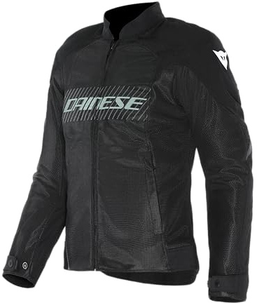 DAINESE - Herosphere Air Tex Jacket Wmn, Chaqueta De Moto De Tejido, Ventilada Y De Verano, Mujer, Negro/Gris/Verde Claro, 42