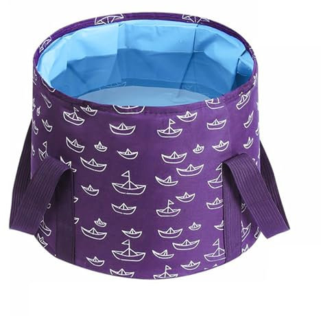 Seau pliable pour tremper les pieds - Baignoire de voyage portable violette - Bain de pieds portable - Pour tremper les pieds dans le bain de pieds, le camping en plein air