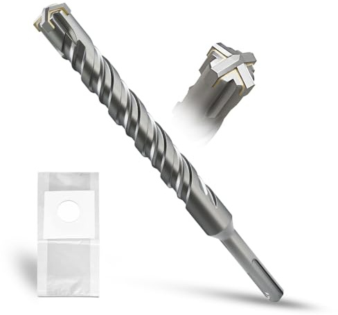 METOTY SDS Plus Drill Bit 20 mm x 210 mm, Masonry Drill, Hammer Drill, Concrete Drill, for Stone, Concrete, Natural Stone, Brick Wall