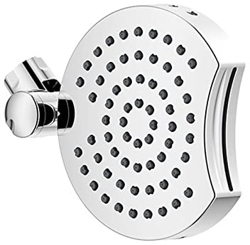 Pomme de douche à effet pluie de 15,2 cm avec 4 réglages de pression, pommeau de douche fixe avec buses en silicone pour un nettoyage et une installation faciles. Expérience de douche ultime avec