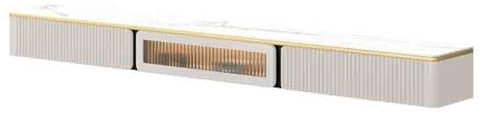 Banc TV Meuble TV flottant mural for sous les téléviseurs, meuble TV flottant moderne avec lumières LED, console multimédia permettant de gagner de l'espace avec porte en verre et tiroirs Meuble TV(Bl