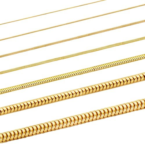 Schlangenkette Halskette 333-8 Karat Gold Auswahl, Art:Schlangenkette rund, Breite:0.8 mm, Länge:42 cm, Auswahl Legierung:333er - Gold