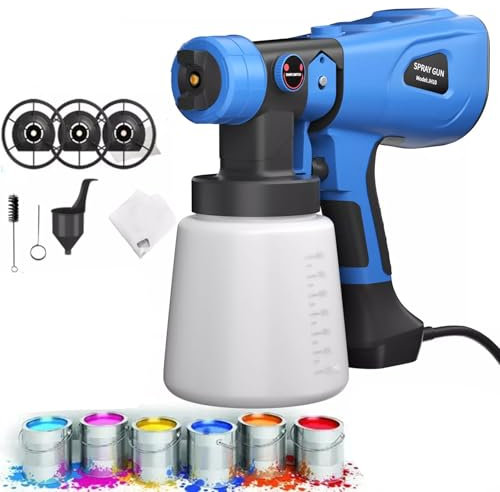 Paint Sprayer Spray Gun Airless HVLP Electric 3800W Car Sprayer Fence Wall Floor 3 Spray Patterns and 1000ml Detachable Tank Paint Sprayers