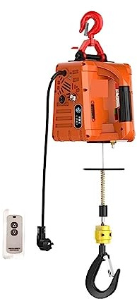 CCKUYT Grúa portátil con cabrestante eléctrico, Capacidad de 100 a 500 kg, con Control Remoto y Cable de Acero.