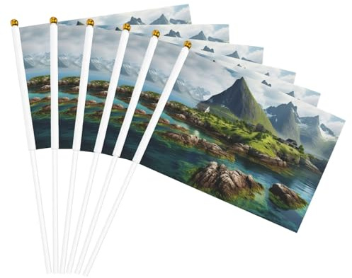 Bandera de mano con estampado de las Islas Noruegas, banderas ligeras para fiestas, eventos, aniversarios, decoración, varias ocasiones