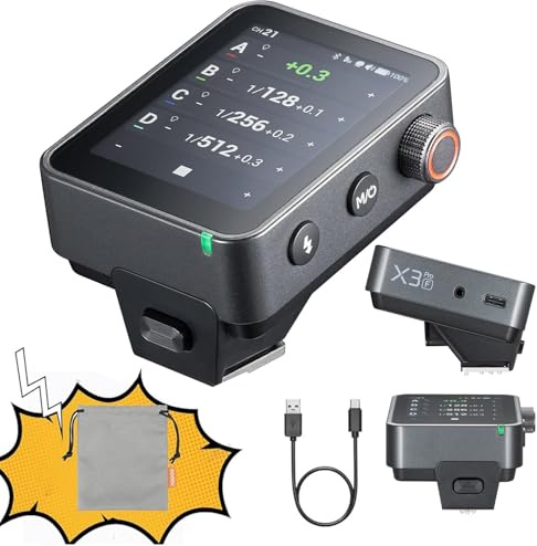Godox X3Pro F Déclencheur Flash sans Fil TTL 2.4GHz sans Fil avec Écran Tactile HSS TCM Modes Auto/Manuel/Multiple Prend en Charge Le Contrôle par Application (X3Pro F)