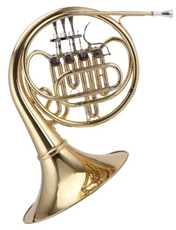 Waldhorn B Dur Horn vierklappenig einreihig professionelles Anfängerinstrument goldlackiert