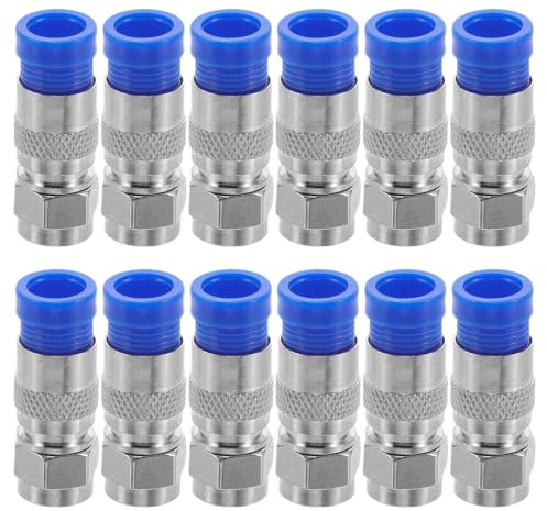 OKUMEYR 40 Piezas Conectores de Compresión Tipo para Cable Coaxial Tv Adaptadores Resistentes para Conexión Estable y Señal Clara Instalaciones Domésticas Oficina