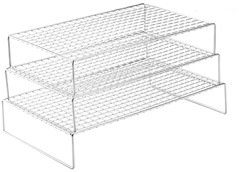 Rejilla de refrigeración para tartas, acero inoxidable de 15.67 pulgadas, rejilla de refrigeración de 3 niveles, duradera, resistente a la corrosión, apta para horno, para pasteles, pan y pasteles