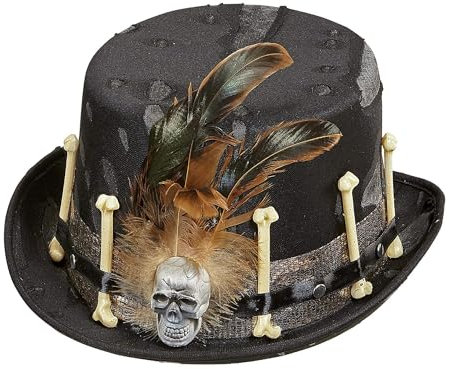 W WIDMANN MILANO Party Fashion 76164 - Voodoo Zylinder, Hut, Kopfbedeckung, Accessoire, Mottoparty, Karneval