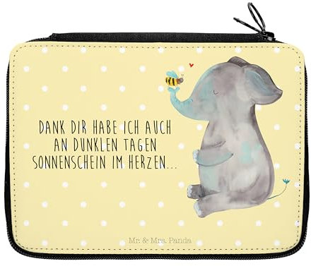 Mr. & Mrs. Panda Federmappe Elefant Biene - Geschenk, Hochzeitsgeschenk, Motiv, Schule, Federmäppchen, lustige Sprüche, Heiratsantrag, Federmappe