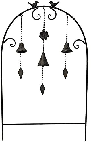 Treillage Jardin Fer clochettes Oiseaux 50x7x84 cm