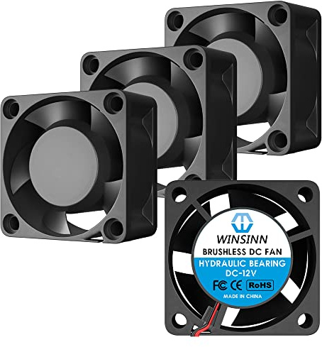 WINSINN 40mm 12V Lüfter - Hydrauliklager 8000 RPM 4020 Kühlventilator für 3D-Drucker/PC-Kühlung/Automobil, 30cm Kabel mit XH2.54-2PIN, Bürstenlos 40x20mm (4 Stück)