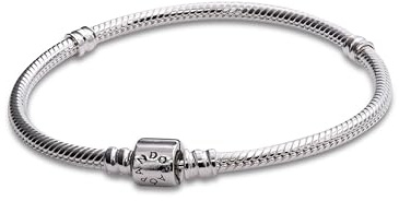 Pandora Icons Pulsera con cadena de serpiente de plata de ley, 21