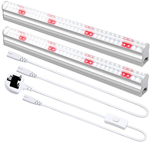 Tekmelau Led Grow Light Bar for Indoor Plants, Sunlight White Plant Growing Lamp for Succulent Cactus Table House Office Greenhouse Plant Grow Shelf with ON/Off Switch