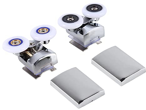 Lot de 2 Roulettes Doubles de Porte de Douche en Alliage de Zinc - Diamètre 26mm pour Verre 6mm - Accessoires Salle de Bain pour Cabine Vapeur