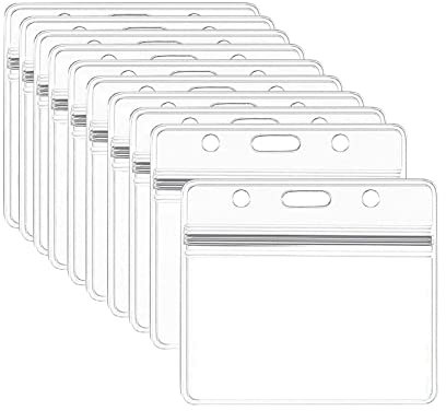 10 Stück Kartenhüllen, Transparente Wasserdicht Ausweiskarte Schutzhülle Namenschilder Kartenhalter mit Lanyards verwendet werden für Ausweise Karten Schule