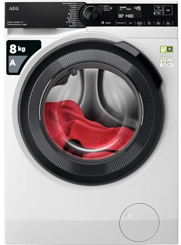 AEG 9000 Series Washing Machine LFR94846WS, AbsoluteCare, PowerCare, Softwater help clothes last longer and providing superior colour protection, WiFi Connected, 8kg Load, 1400rpm Spin, Energy Class A