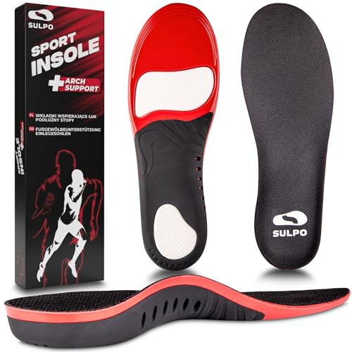 SULPO Sport ortopediska innersulor - stötdämpande innersulor män och kvinnor - Plantar Fasciit innersulor - Bågstöd innersulor kvinnor och män - Innersulor för platta fötter - XS/3 UK Y - 4 UK W W