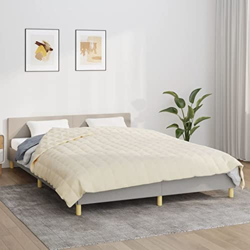 BaraSh Gewichtsdecke Hellcreme 220x240 cm 15 kg Stoff Therapiedecke Erwachsene Schwere Decke