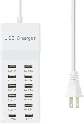 100W USB Charger Station Block Multiport Charger Hub with Fast Charging Wall Charger for Multiple Devices USB Charging Port Compatible with Cell iPhone Android Smartphone Smart Watch