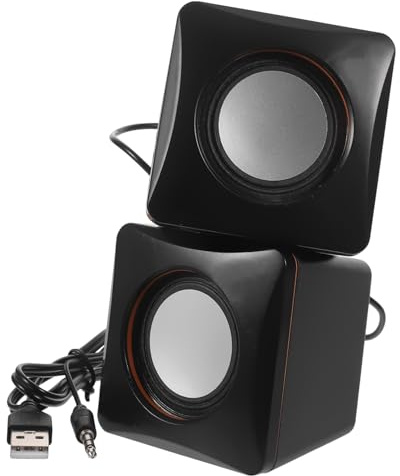 jojofuny 1 par högtalare med liten högtalare skrivbord högtalare spel USB bärbar USB-högtalare konsol små högtalare kopparhögtalare för dator skrivbord magnetisk