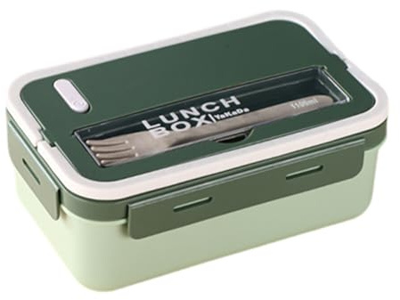 Katutude Boîte à Bento avec 2 Compartiments Et Couverts, Bento Lunch Box Enfant Adulte Boîte à Déjeuner en Plastique Anti-fuite Boîte à Repas Lunchbox Boîte à Lunch Boite Repas pour Travail École