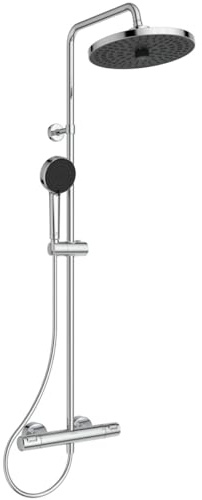 Ideal Standard Ceratherm T25+ Duschsystem, Wassersparende ECO Brause mit variablen Strahlarten und Verbrühschutz (CoolBody), Brauseschlauch 1750 mm – Chrom (315x531.5x1117 mm)