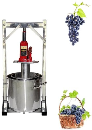 Good Homie Pressa per Vino di Frutta, Pressa per UVA a Mano 12L, Spremiagrumi Idraulico in Acciaio Inox, per UVA da Sidro, Mela, Carota, Arancia, Verdure
