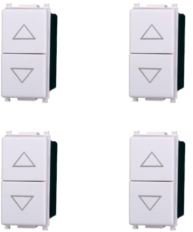 Pulsador doble 1P + 1P sin barra compatible Plana color blanco EV1202 kit 4 unidades
