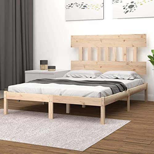 Buzaza Massivholzbett Bettgestell Bed Frame Bett Mit Bettkasten Hausbett Bett Massivholz 200x200 cm - 3104758