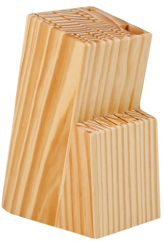 Porta cuchillos cocina universal 15 piezas. Soporte cuchillos cocina hecho en madera maciza. Tacoma sin cuchillos robusta. Sujeta cuchillos con soporte para tijera. Taco cuchillos cocina (Pino)