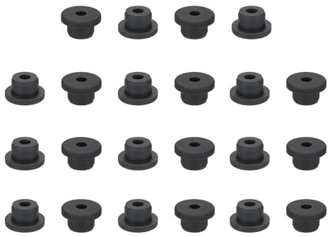 PATIKIL Passacavo In Gomma Siliconica, 22 Pz Foro 11/16(17mm), Diametro Interno 5/16(8mm), Guarnizione A Forma Di Bombetta Per Cavi Elettrici Sistemi Di, Nero