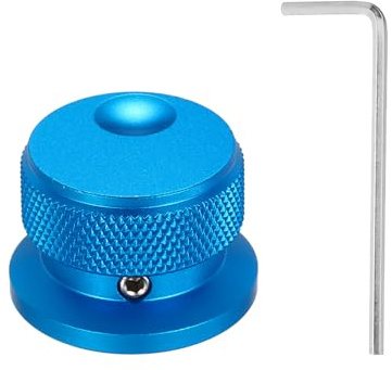 QUARKZMAN 1 Stück Aluminium Potentiometer Knöpfe, 1/4 (6mm) Universelle Lautstärke Tonregler Knöpfe mit ovaler Rillenanzeige für Gitarre, Blau (30x20mm)