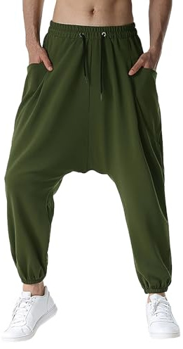 Harem Pants Mens Baggy Trousers Wide Leg Men for Summer Meditation Yoga Flared Men's Purple Hippy Beach Lounge Wear Harems Parachute Tai Chi Clothing Linen Bohemian Disco Slim Hippie