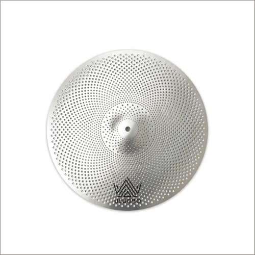 ULUOBO 13 inches Hi Hat Cymbals, Low Volume Quiet Silent High Hat Cymbal for Practice (1 Piece,Silver)