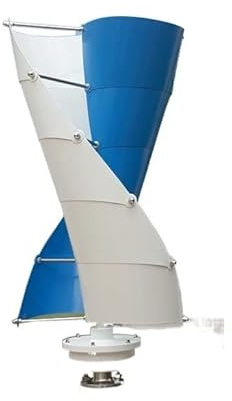 HPHPH Aerogenerador Eolico Generador de turbina Vertical eólica de 3000 W, Molino de Viento de energía Libre Alternativo, Controlador MPPT de 24 V y 48 V, eólico(Blue White,Only Turbine_12V)