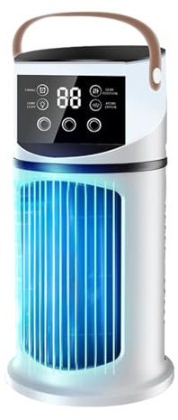 Tower Fan,4 in 1 Mobile Air Conditioner with Dehumidifier, Small Tower Fan Cooling Fan With 9 Speed Ac, Evaporative Air Cooler, 8h Timer, Mini Air Conditioner For Home Office (White)