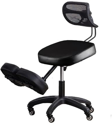 Generisch Verstellbarer Kniestuhl, ergonomischer Kniestuhl mit gepolsterter Rückenlehne, for Haltung und Beinzirkulation (58 x 58 x 85 cm)