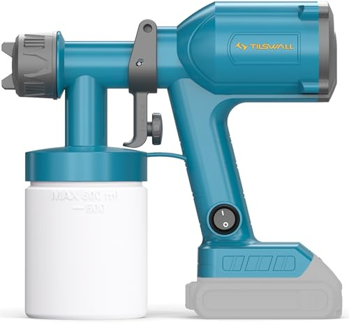 Tilswall Paint Sprayer, Cordless Paint Sprayer for Dewalt 20V MAX Battery, 3 Spray Modes for Fences, Sheds, Walls, Ceilings, Furniture, Cabinets, Garden & DIY, White (Battery Not Included)