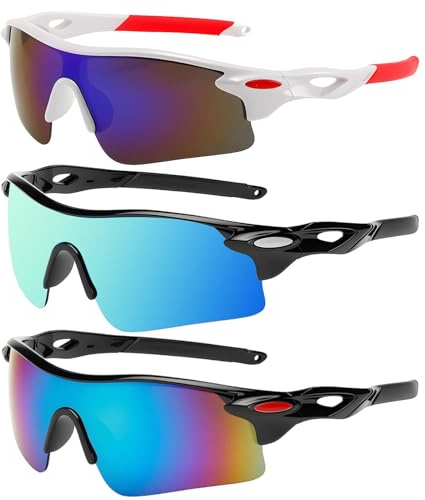 Zynqo 3 Pack Children's Cycling Polarized Sunglasses, Polarized Sports Sunglasses Teens UV400 Protection for Men Women for Running Cycling Baseball Golf Outdoor Lightweight Boys Girls Kids