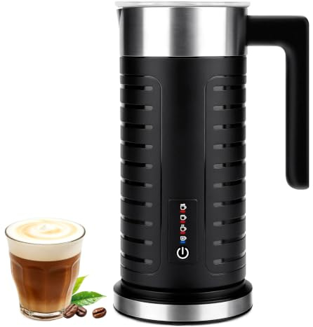 AirOpen mjölkskummare, automatisk elektrisk mjölkskummare och mjölkvärmare med One-Touch-funktion för kaffe, latte, cappuccino, macchiato