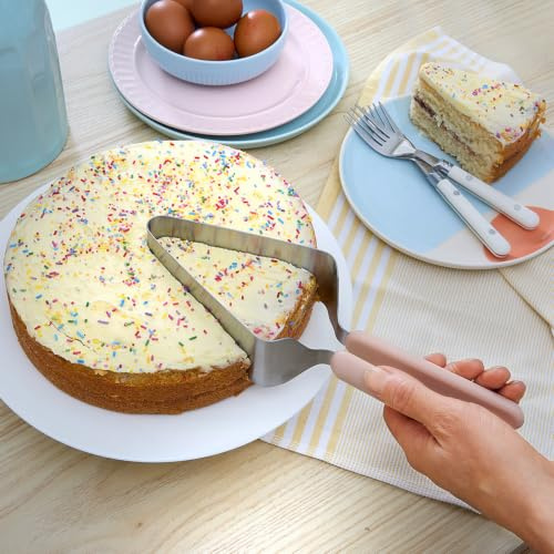 Basilico® kakskärare av rostfritt stål – perfekt för portionering – tårtskärare med dubbla handtag – tårtspade och -skärare