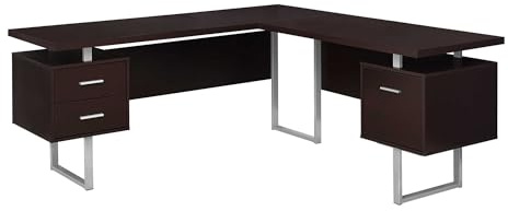 Monarch Specialties Computer 70L Desk Left or Right Facing - Capuccino