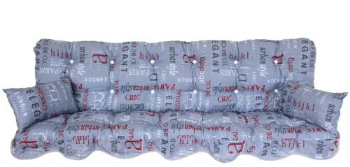 Adlatus-Kühnemuth Polsterauflage Hollywoodschaukel 180x50 Modell 922 Farbe: grau/Schrift