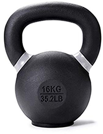 Kettlebells AGYH Schwarz Gusseisen, Gummiunterseite, 4 Kg / 8kg / 12kg / 16kg Home Gym Muskelkrafttraining (Size : 16KG/35.2LB)