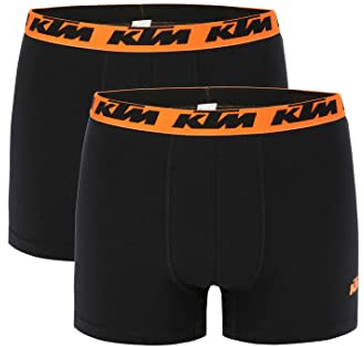 KTM by Freegun Boxershorts für Herren Unterwäsche Pant Men´s Boxer 2 er Pack, Farbe:Black2, Bekleidungsgröße:S